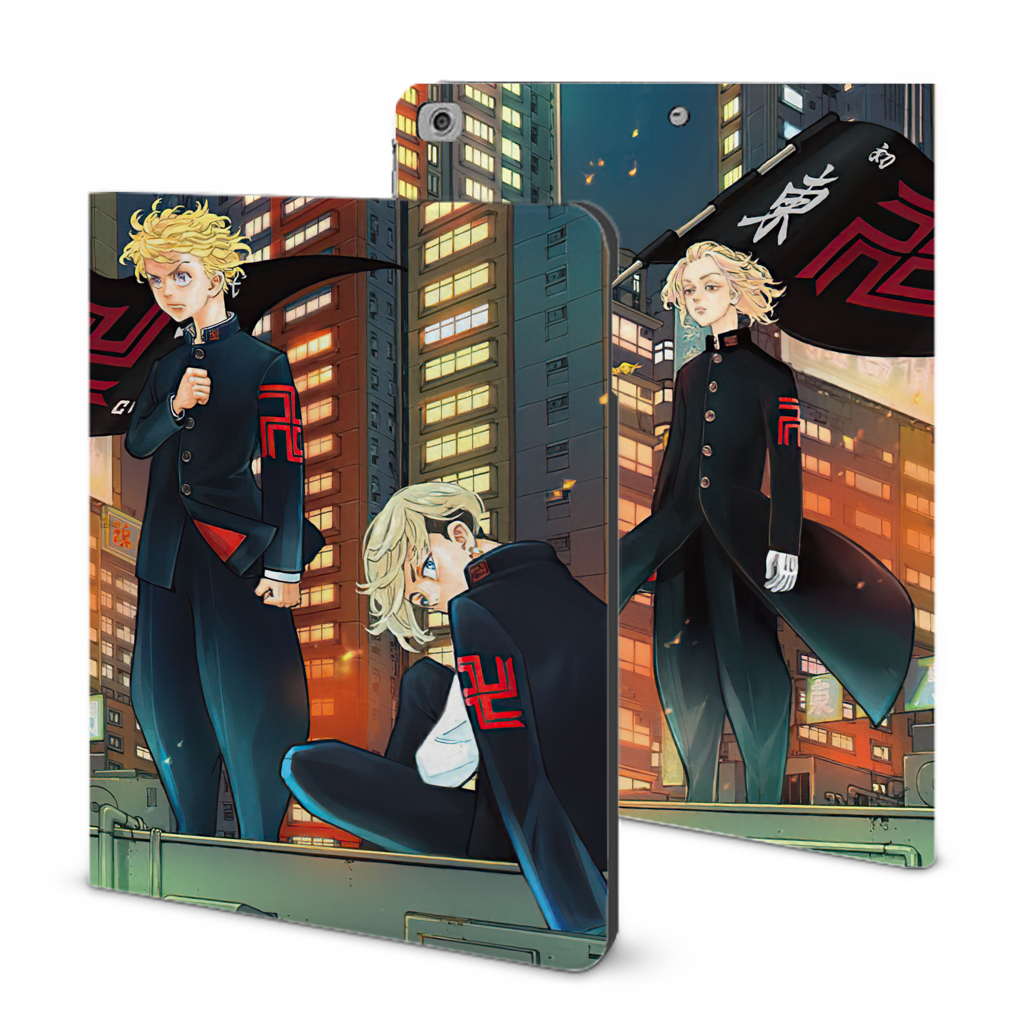 （画像用） 東京リベンジャーズ Tokyo Revengers IPad ケース ブック型 PUレザー TPU 耐衝撃 軽量 薄型 ペン収納なし 全面保護 IPad 各モデル対応